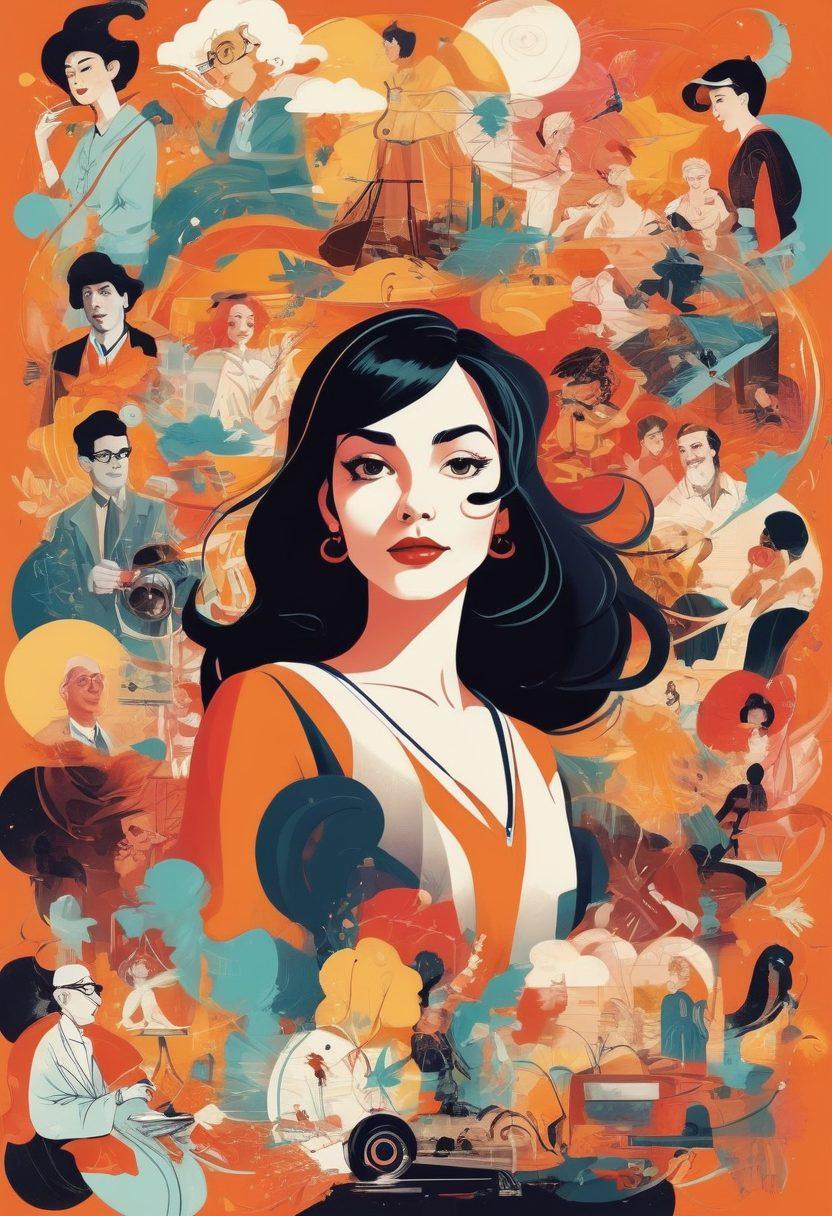 A dynamic collage representing the vibrant culture of animation, featuring colorful character sketches, engaging film scenes, and diverse community discussions. In the background, showcase iconic animation styles from classics to modern trends, all interconnected with swirling lines and symbols of creativity. Include elements like film reels, artistic palettes, and speech bubbles to emphasize community insights. Bright, eye-catching colors with a lively atmosphere. vibrant colors. vector art.